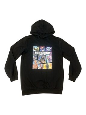 Boys Black Graphic Hoodie